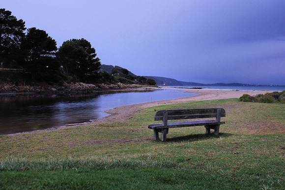 Seat overlooking Erskine River at Lorne Victoria