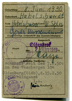 Refugee pass for Gerda Mirsemann from Habelschwerdt, age 19